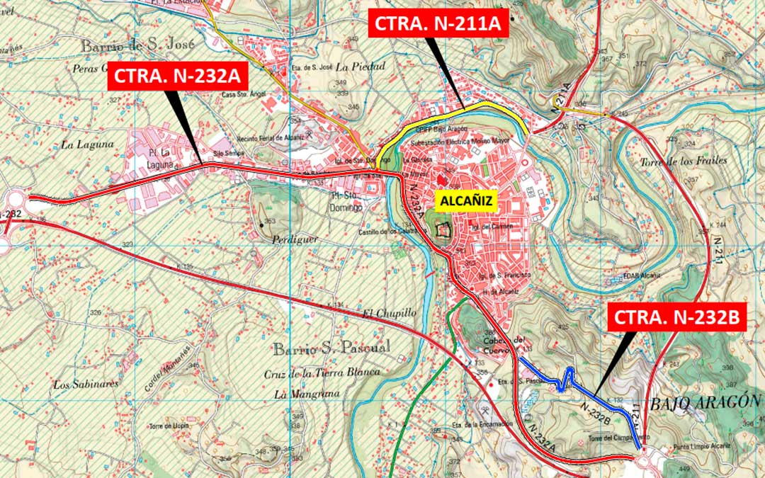 Mapa de las actuaciones en las antiguas travesías / Mitma