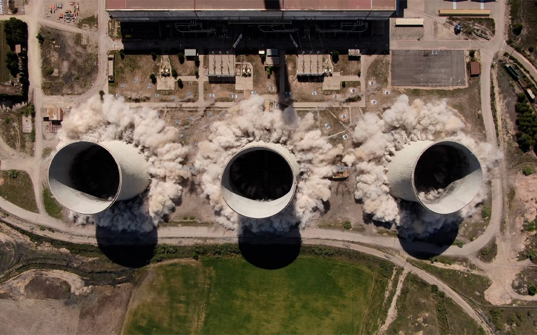 Secuencia 2 de la detonación a vista de dron cenital./ L.C.
