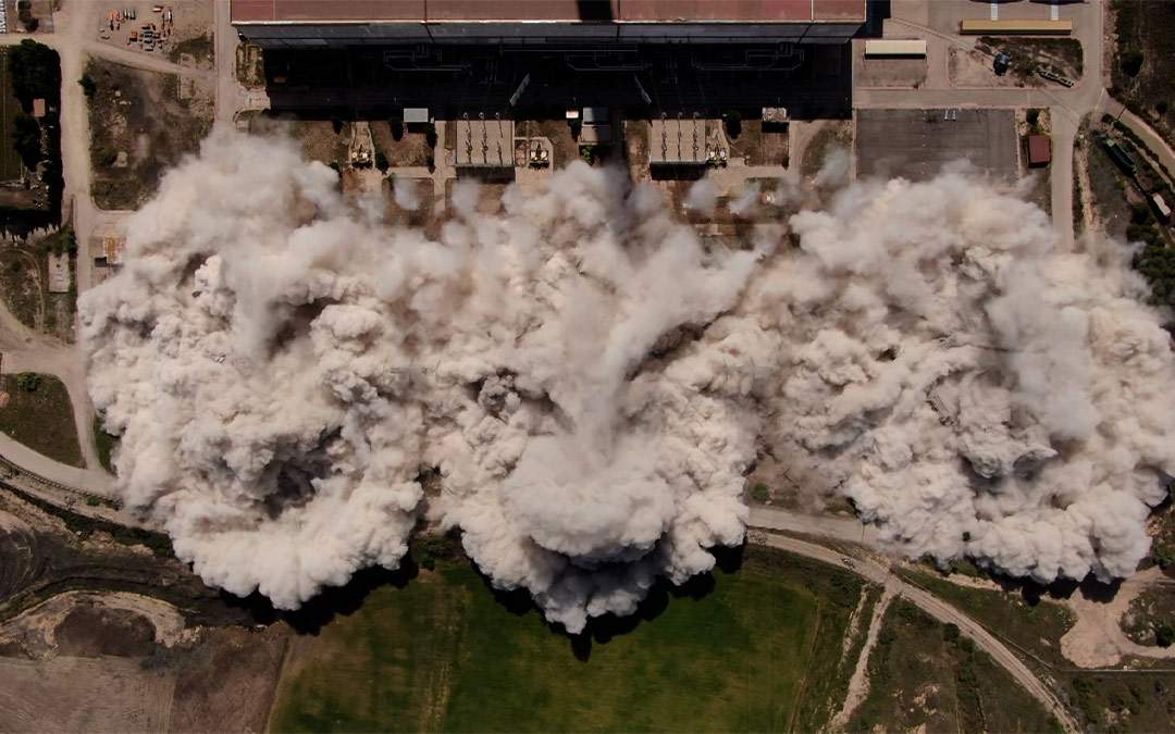 Secuencia 3 de la detonación a vista de dron cenital./ L.C.