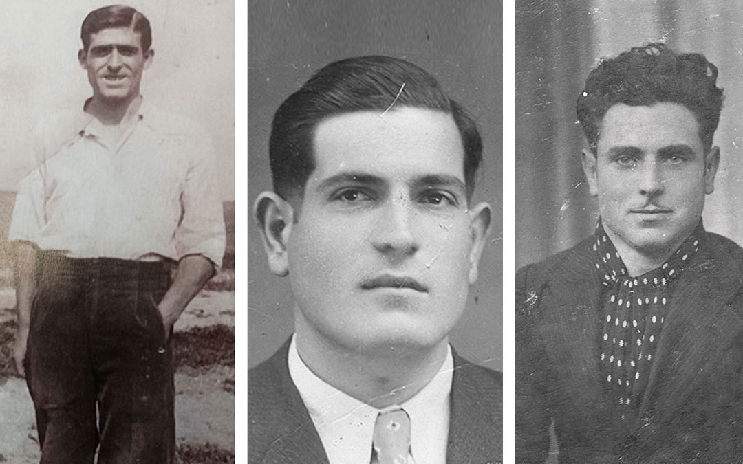 Tres de los trece caspolinos deportados a los campos nazis. Foto. Familiares