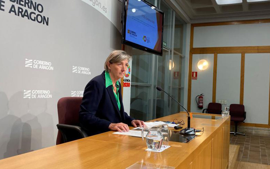 Presentación de las ayudas al comercio minorista con cargo al FITE a cargo de la Directora General, Eva Fortea./ DGA