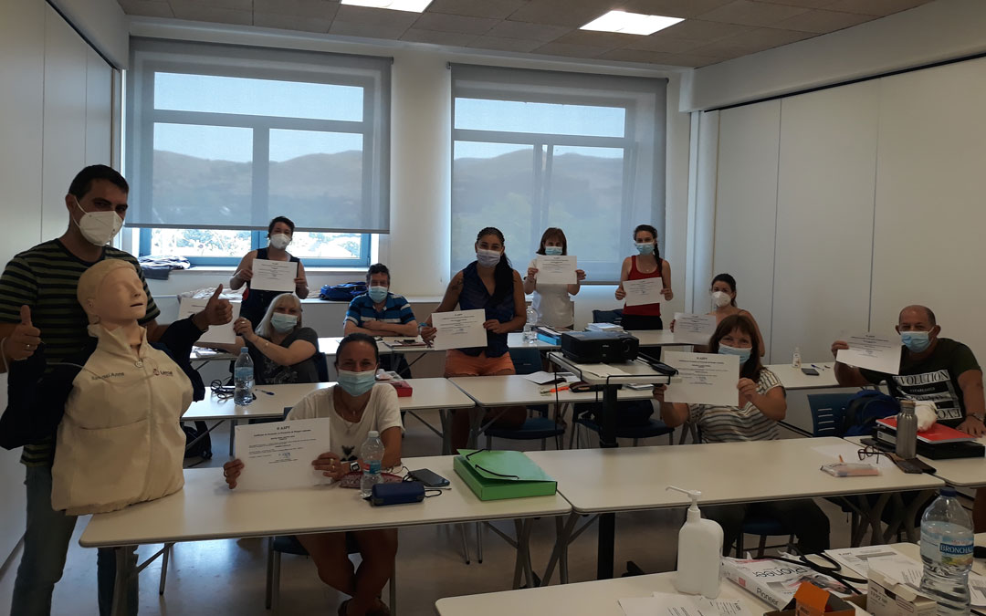 Formación en una de las aulas del Centro de Formación Alfonso Zapater de Albalate. / Taller de Empleo