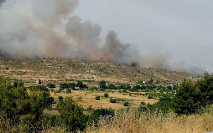 Un incendio forestal arrasa más de mil hectáreas en Nonaspe