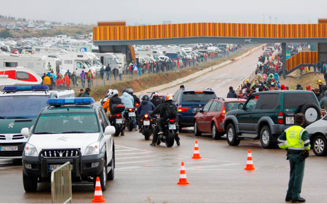 El despliegue de Guardia Civil en Motorland en 2019. / La Comarca