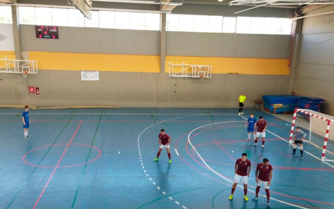 Imagen del partido del sábado que enfrentó al F.S. Caspe con el Pirineos Sagrado Corazón el pasado sábado / V. Vallespín