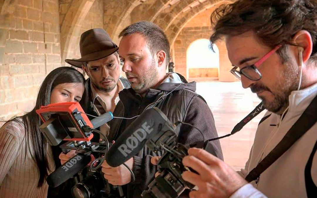Rodaje de la película Indiana Jones en el Castillo de Valderrobres. /LLuís Ortega.