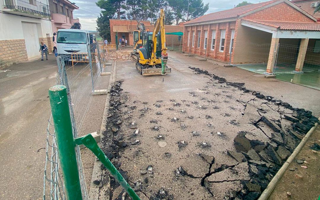 Inicio de las obras en el cole de Chiprana / Ayto Chiprana