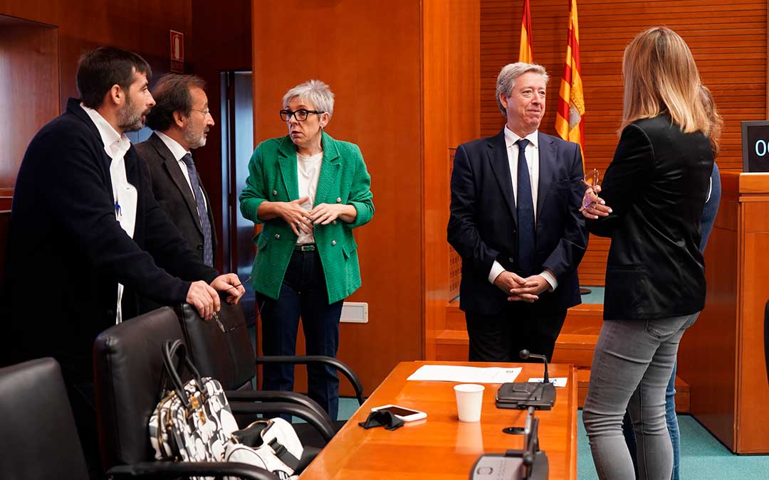 El presidente de la Cámara de Cuentas este lunes con los diputados en comisión parlamentaria / Cortes