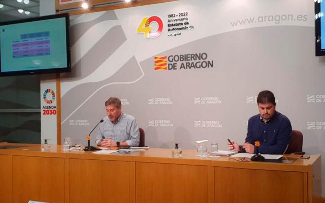 José Luis Soro y José Manuel Salvador, en rueda de prensa. / DGA
