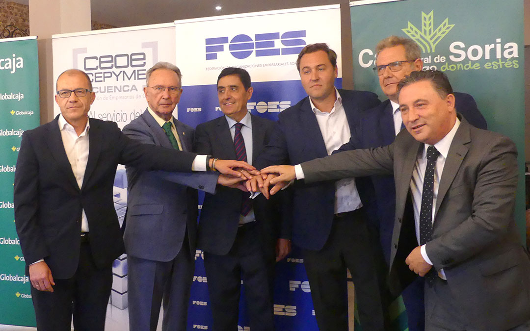 Reunión mantenida el martes entre las Cajas Rurales y las CEOE de Teruel, Cuenca y Soria./ CEOE Teruel