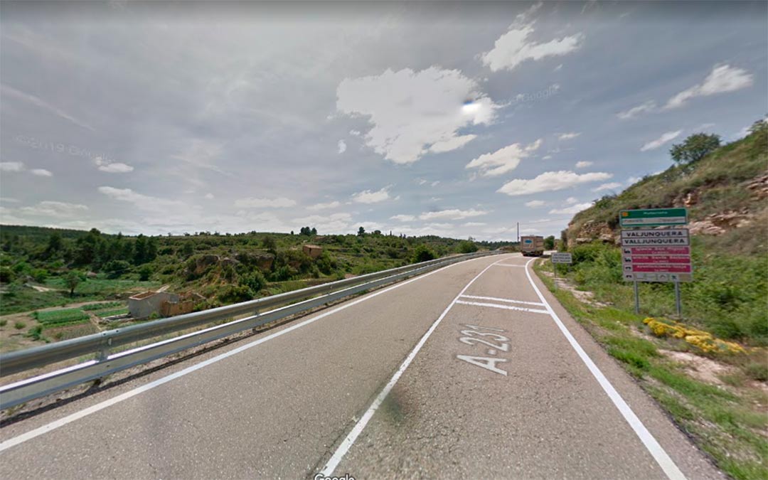 Imagen de recurso. Carretera A-231 en el término municipal de Valjunquera./Google Maps