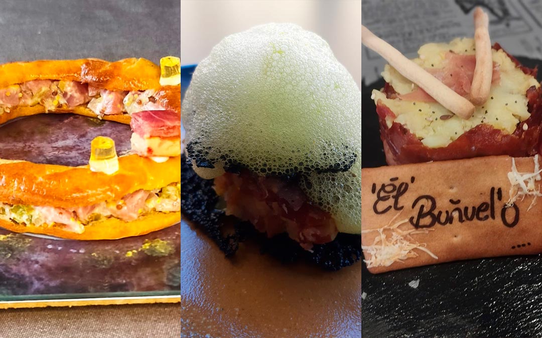 La Fábrica de Solfa de Beceite, Micelios de Alcañiz y Las Vegas de Utrillas finalistas tapas Jamón de Teruel./ L.C.