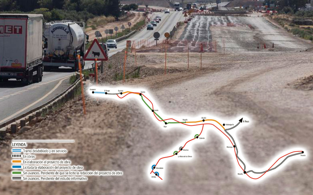 Obras en la A-68./ L.C.