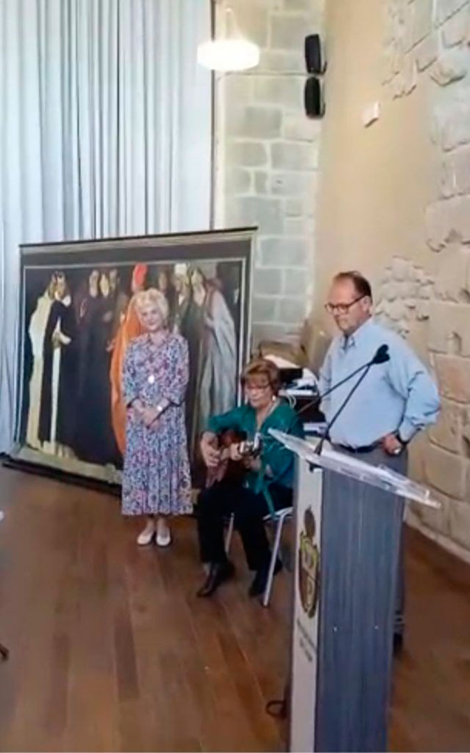 La Rondalla Caspolina interpretó varias jotas personalizadas para la ocasión./ Ayto. de Caspe