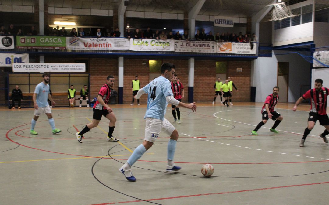 Imagen del partido del Caspe F.S. este fin de semana./ P. Sariñena