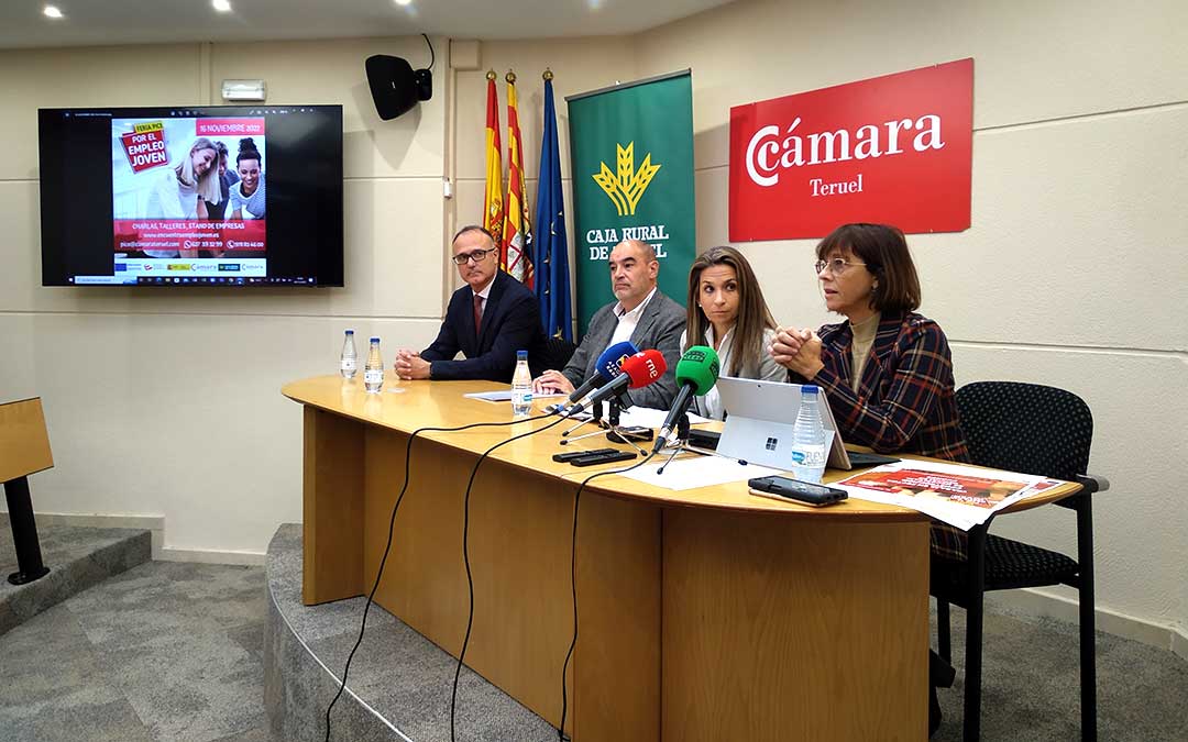 Presentación de la feria de empleo este miércoles en rueda de prensa./ Cámara de Comercio de Teruel