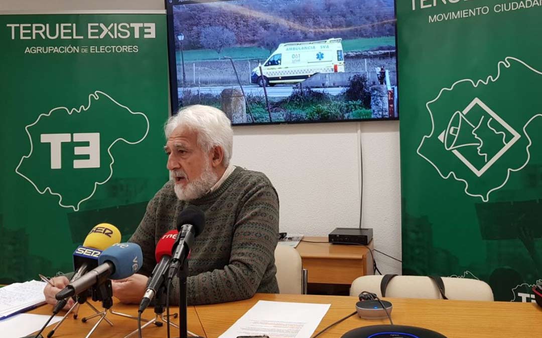 Manolo Gimeno durante la rueda de prensa este viernes./Teruel Existe