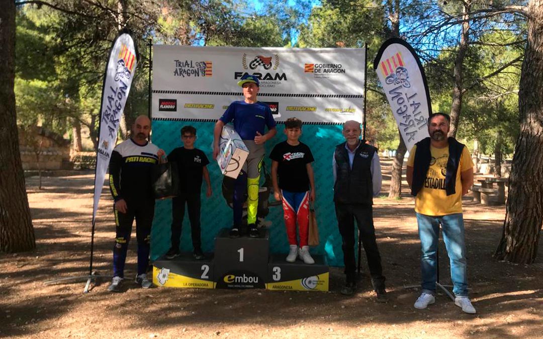 Podio Alevín-Juvenil Trial Alcañiz 2022./ Trial Aragón