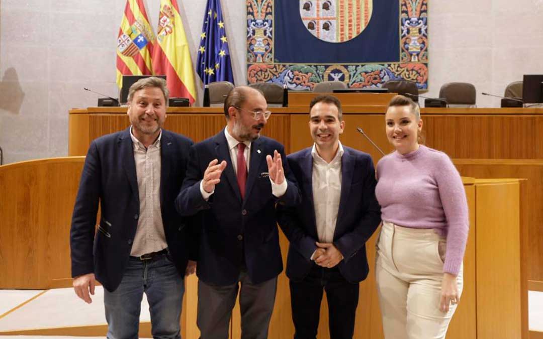 Soro, Lambán, Guerrero y Díaz, tras aprobar las cuentas / Guillermo Mestre