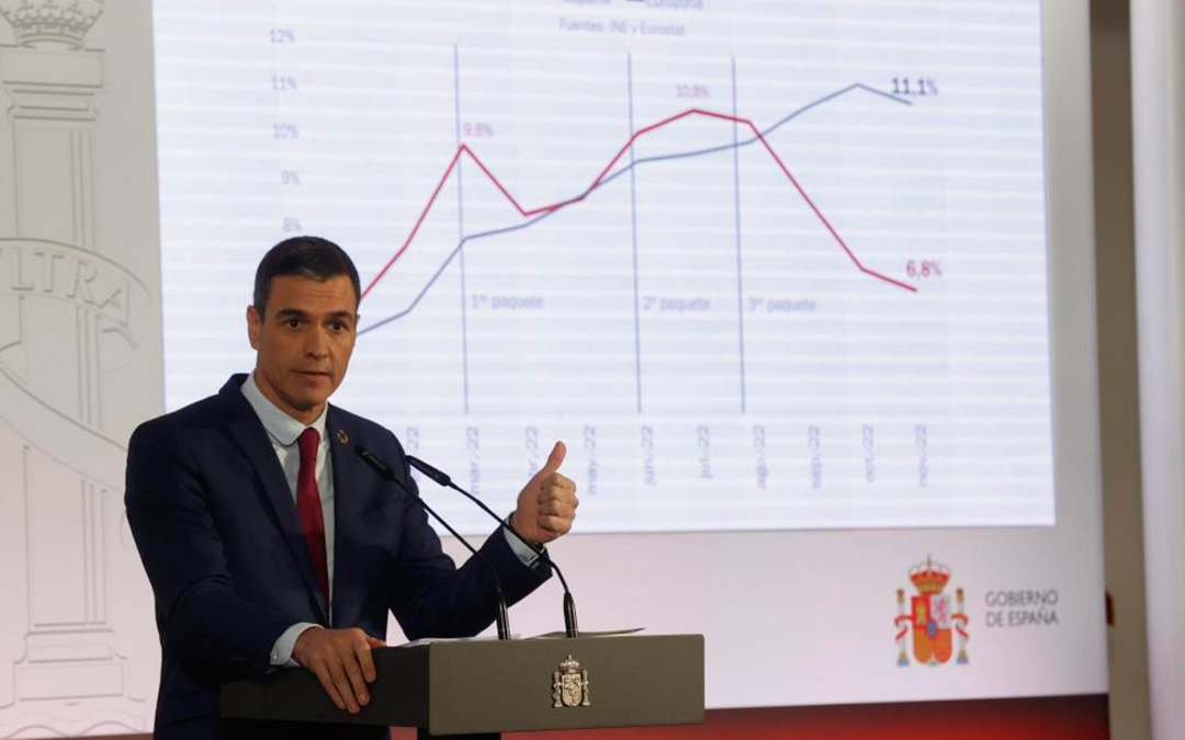 Pedro Sánchez, durante su comparecencia./ Juan Carlos Hidalgo/EFE- Heraldo