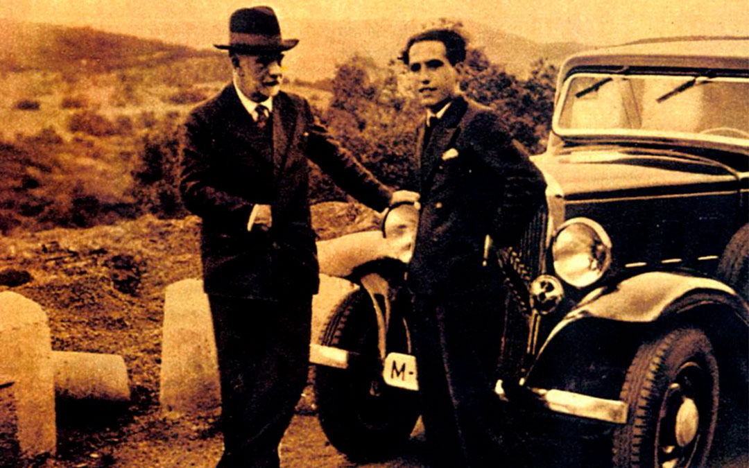 Pío Baroja y su sobrino Julio Caro Baroja en su viaje por Teruel en 1930./ Heraldo de Aragón