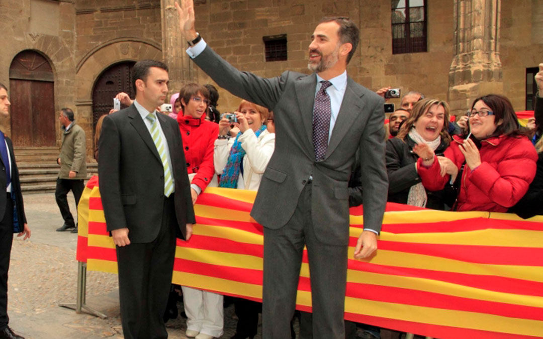 Felipe VI visitó Alcañiz cuando era príncipe de Asturias en 2012 para conmemorar el 600 aniversario de la Concordia de Alcañiz / Carlos Moncín