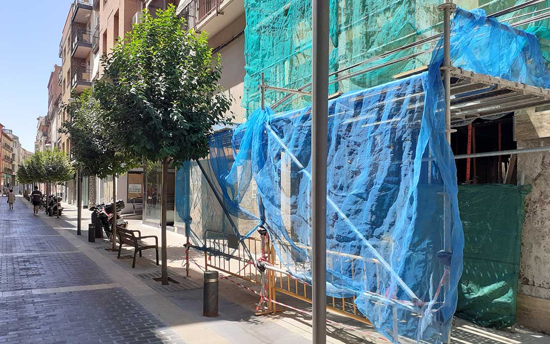 Imagen de archivo | Obras en la calle Blasco de Alcañiz./ Ayto. de Alcañiz