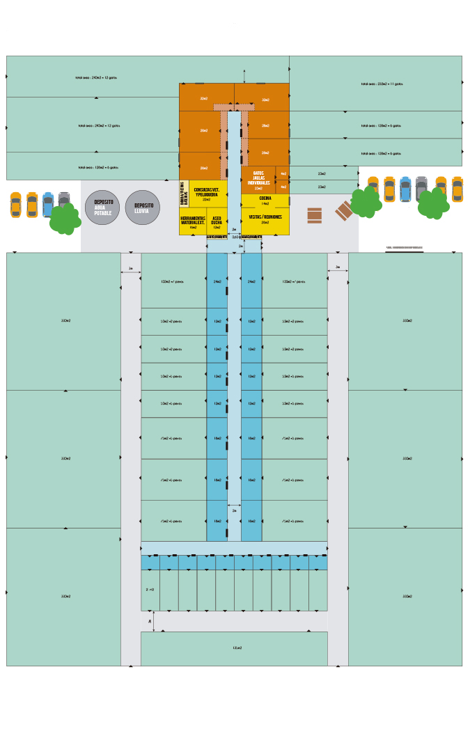 Plano del proyecto para la nueva protectora./ APAP Bajo Aragón