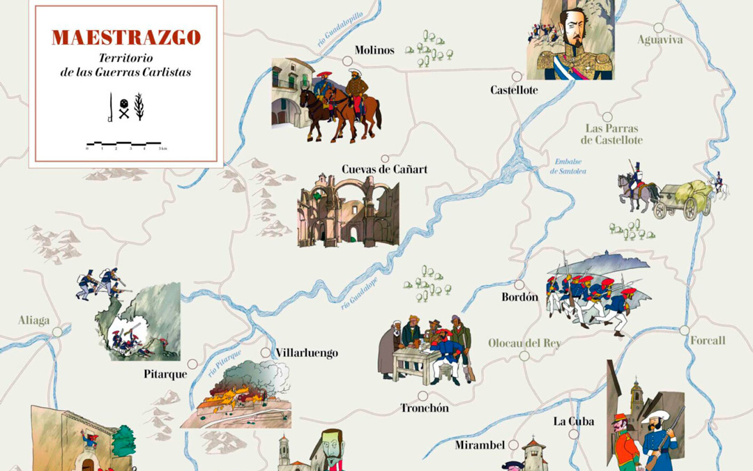 Mapa interpretativo del itinerario en el Maestrazgo. /C.M.