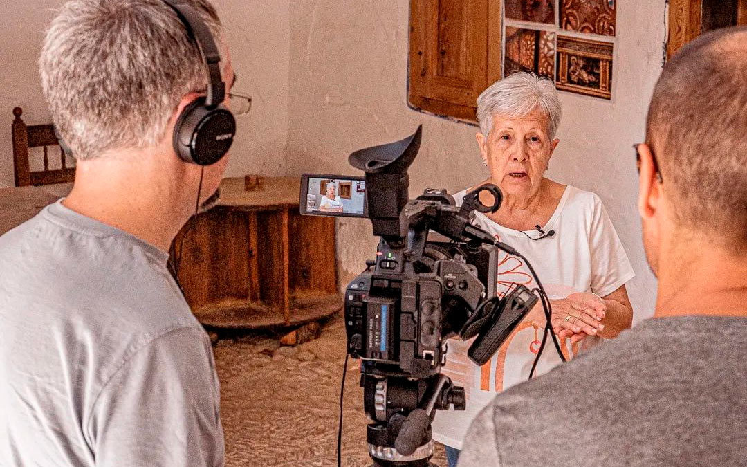 Grabación del audiovisual con vecinos de Mirambel. /Museo Maestrazgo