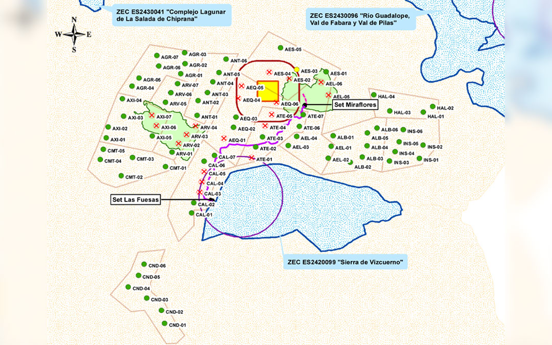 Los 14 parques eólicos proyectados y parte de su infraestructura de evacuación en Caspe y Alcañiz./ BOE