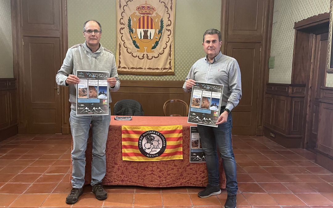 José Antonio Lahoz, presidente del club La Cordada, y Eduardo Orrios, concejal de Deportes de Alcañiz./ C.O.