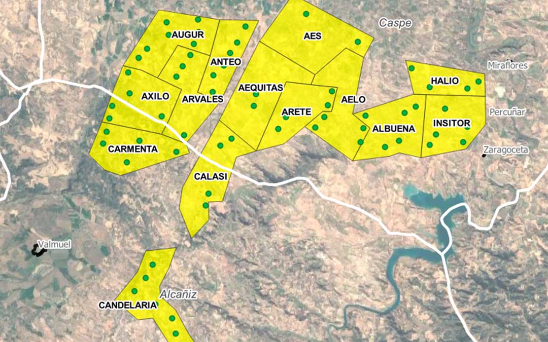 Mapa parques eólicos./ Forestalia.