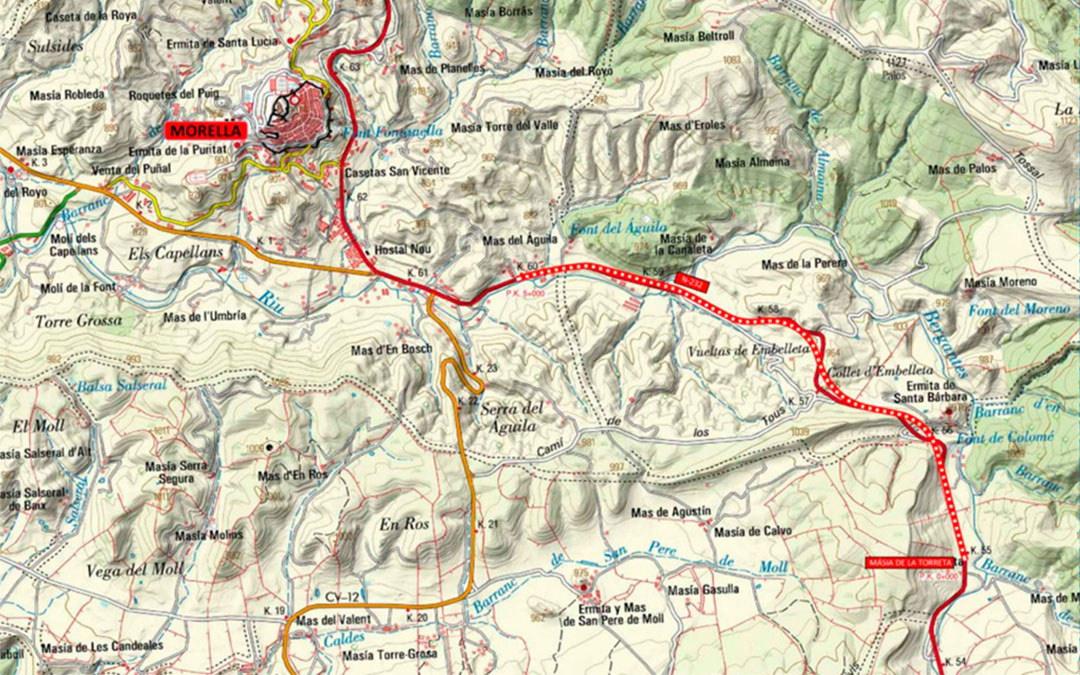 Las obras comprenden 4,85 kilómetros desde la Masía de la Torreta hasta Morella sur./ La COMARCA