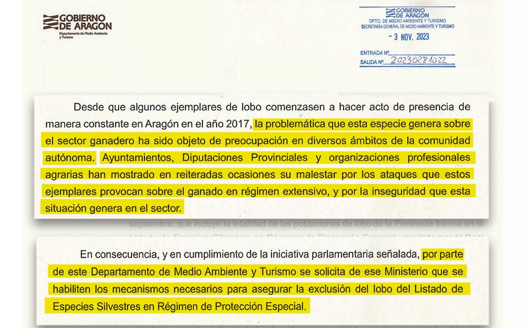 Extracto de la carta remitida por Medio Ambiente al Ministerio./L.C.