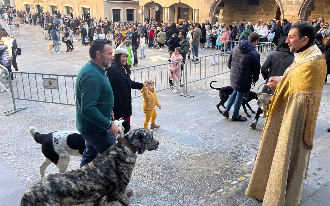 La mayoría de vecinos acudieron a la plaza con sus perros./ C.O.