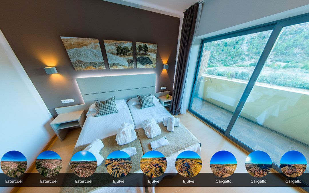 Visita virtual al Balneario de Ariño con la nueva herramienta 360º de la Comarca de Andorra-Sierra de Arcos./ La COMARCA