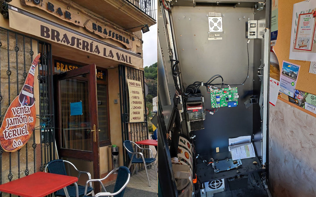 Los ladrones han entrado por la puerta principal, ubicada en plena travesía de la N-420, y han roto la máquina tragaperras./ L.C.