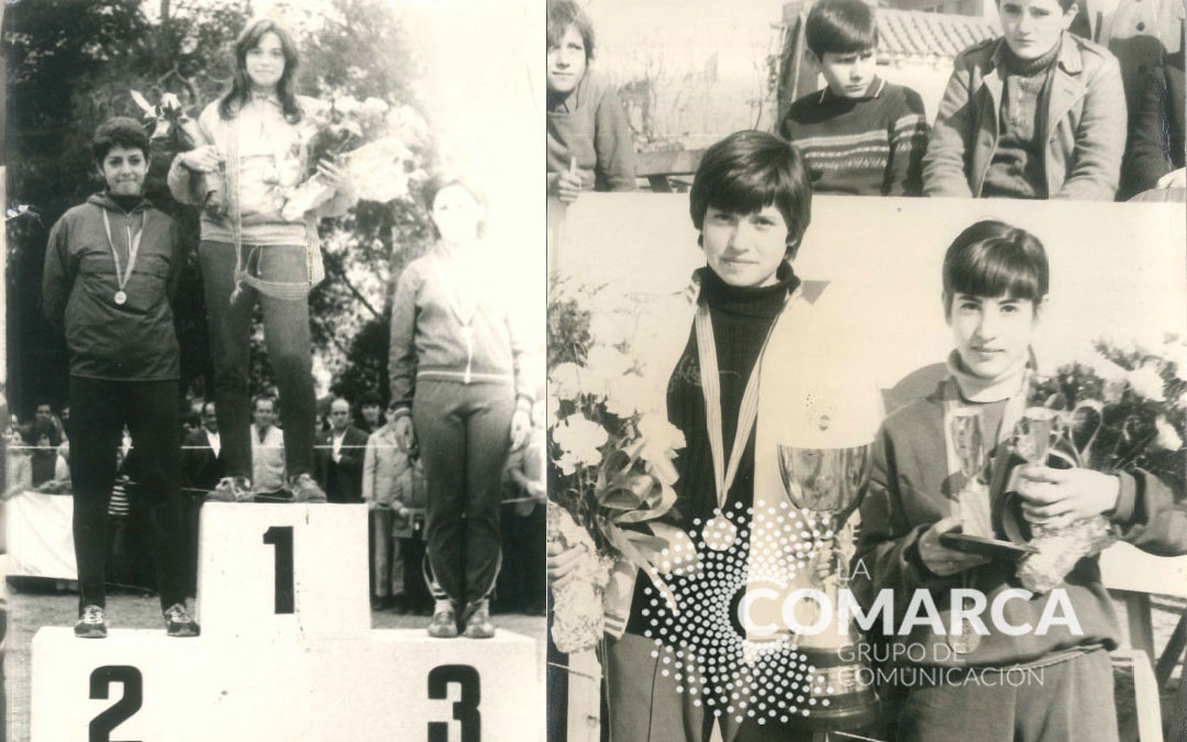 Carmen Valero en lo alto del podio. / Imagen del archivo familiar