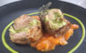 Solomillo de cerdo relleno de pesto con tomate concasse