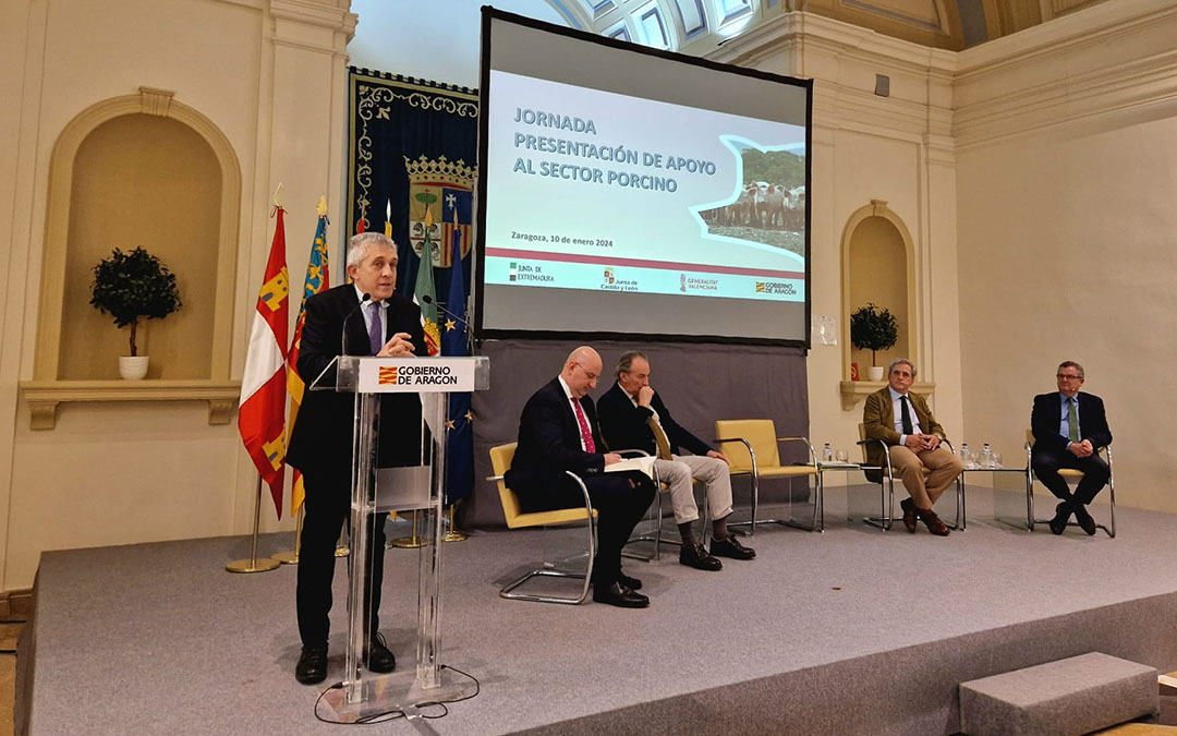 El encuentro aunó a los consejeros de Agricultura de Aragón, Extremadura, Comunidad Valenciana y Castilla y León./ DGA