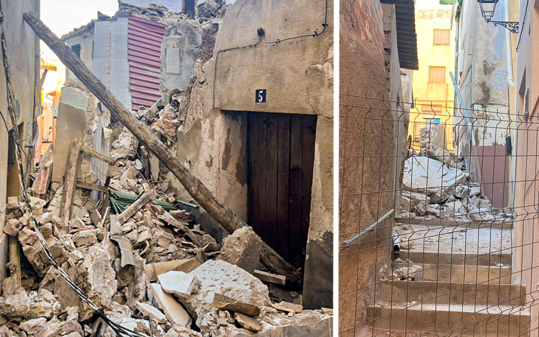 Imagen del estado de la calle donde se ha producido el derrumbe./ RRSS