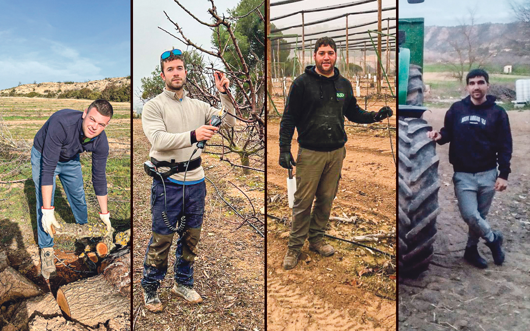 Iván Ráfales; Cristian Roc; Rúben Barberán y Cristian Vidal son cuatro jóvenes agricultores y ganaderos/. L.C