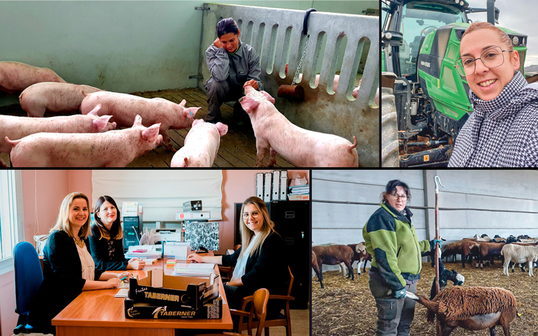 Sonia Latre; Marta Blesa; María Tabener y Marta Sancho son cuatro ejemplos de agricultoras rurales. L.C