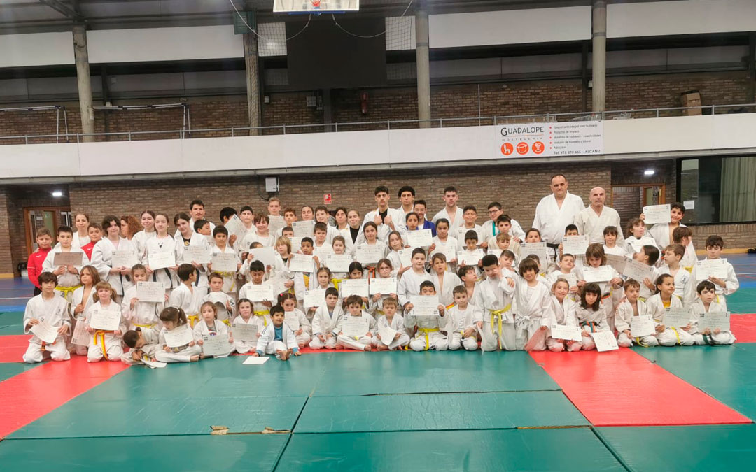 Participantes en la liga de judo infantil de Alcañiz. /Judo Alcañiz