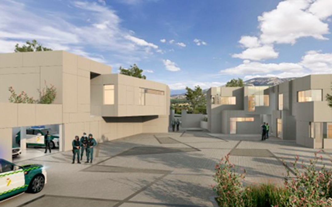 Infografía de cómo quedará el nuevo cuartel de la Guardia Civil de Utrillas.