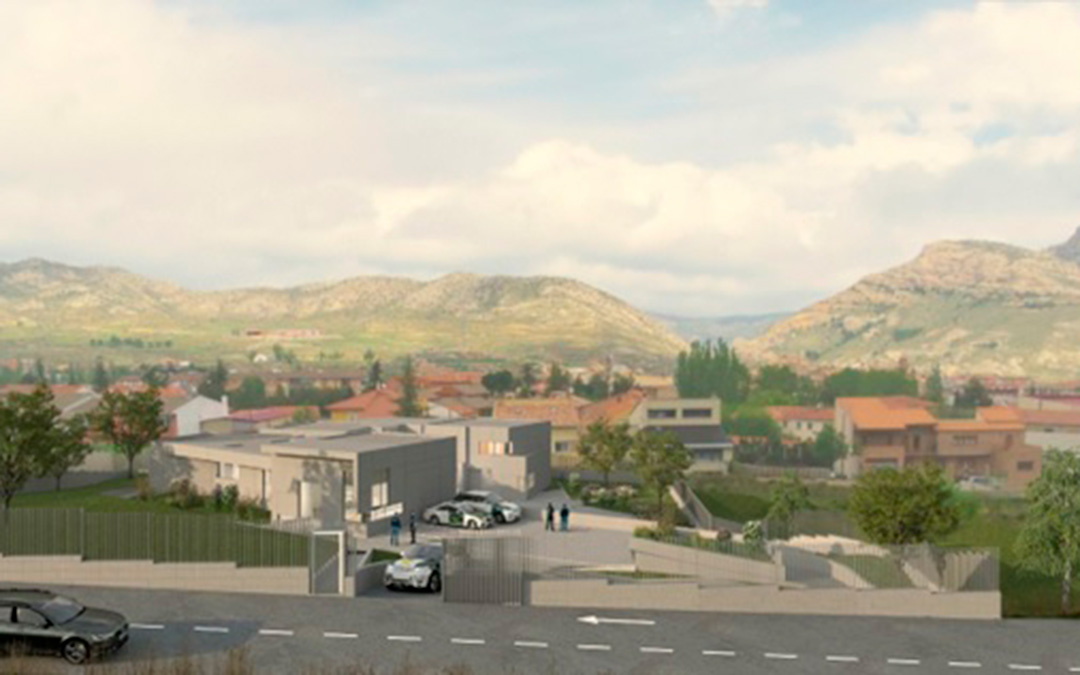 Infografía de cómo quedará el nuevo cuartel de la Guardia Civil de Utrillas.
