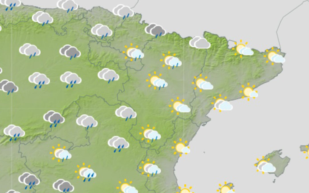 Mapa significativo previsto para la jornada del miércoles./ AEMET.