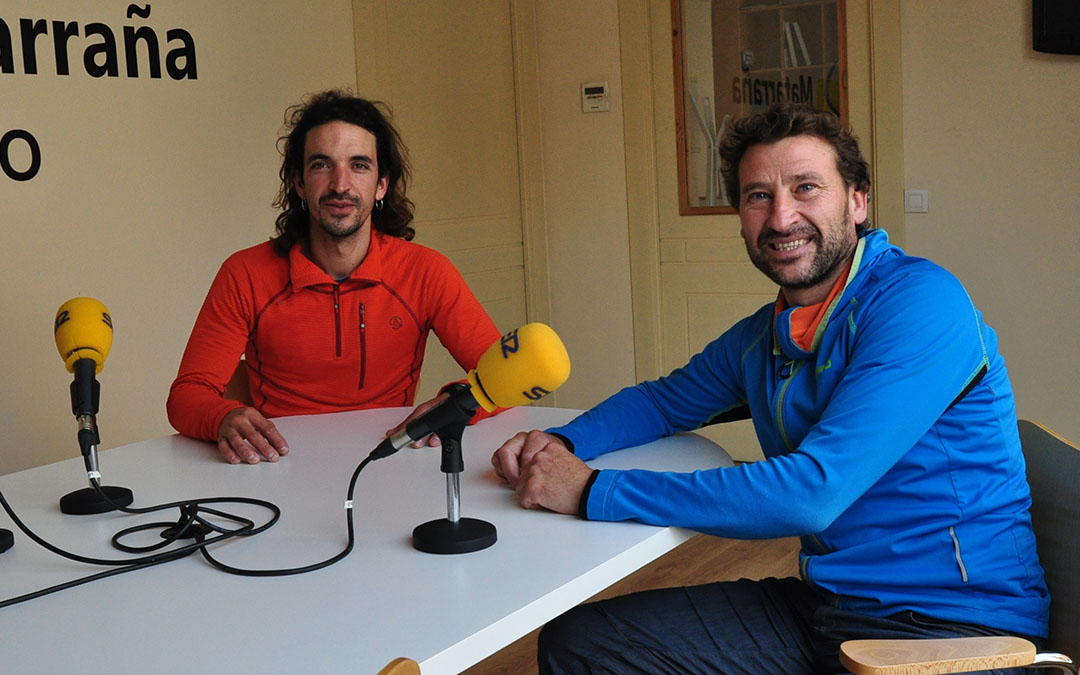 Aitor Rodríguez y Santi Gracia, escaladores de Valderrobres./ J.L.