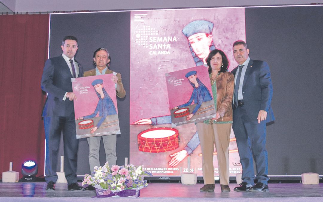 El artista detrás del cartel anunciador de este año es el pintor calandino José Lamiel. Sus hijos, X y X, estuvieron presentes en la cita./ C.O.